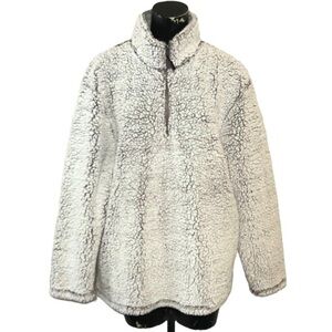 Stillwater Supply Co. Gray Teddy Fleece Quarter-Zip Pullover Size Large